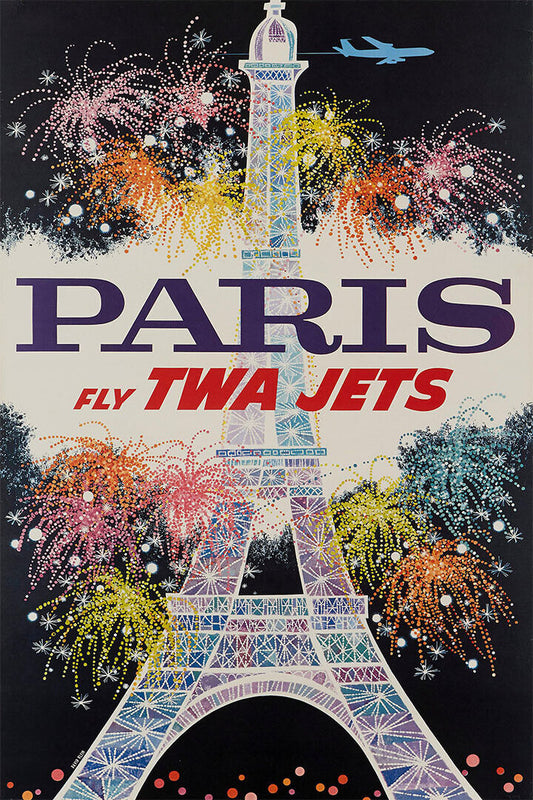 1960s Twa Paris Vintage Style Airline Travel Poster Wall Art Print Home Wall Decor - xonomax