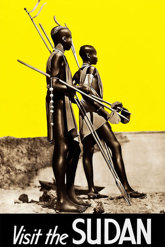 Visit The Sudan African Warriors 1930s Vintage Travel Poster Wall Art Print Home Wall Decor - xonomax