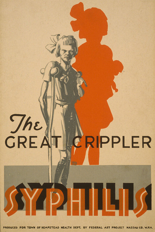 Young Girl With Syphilis Vintage 1936 Wpa Public Health Poster Wall Art Print Home Wall Decor