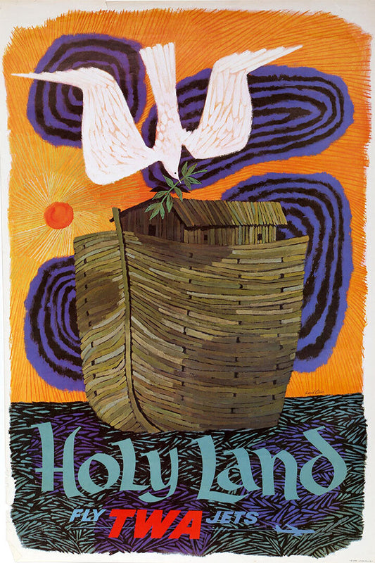 See The Holy Land! Vintage Style 1960s Travel Poster Wall Art Print Home Wall Decor