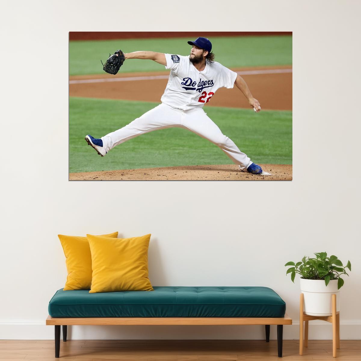 Clayton Kershaw Los Angeles Dodgers Baseball Player Sports Poster Wall Art Print Home Wall Decor - xonomax