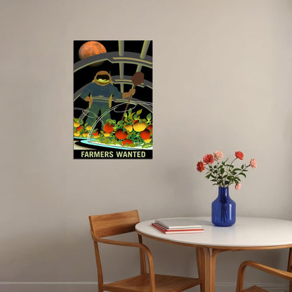 Retro Space Exploration Nasa Travel Farmers Wanted On Mars Poster Wall Art Print Home Wall Decor - xonomax