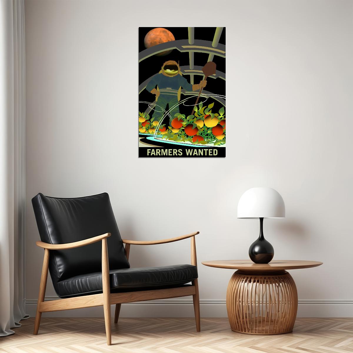 Retro Space Exploration Nasa Travel Farmers Wanted On Mars Poster Wall Art Print Home Wall Decor - xonomax