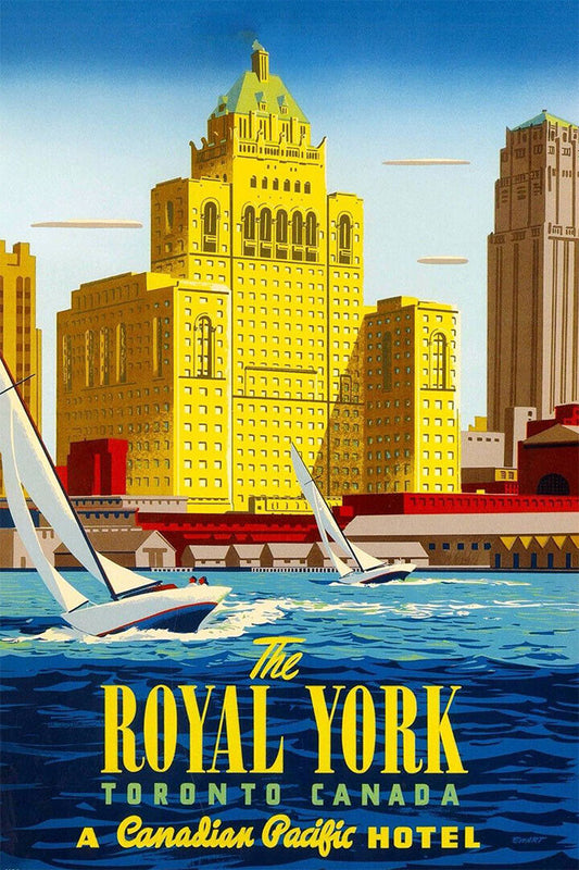 1950s Canadian Pacific Toronto Royal York Hotel Travel Poster Wall Art Print Home Wall Decor - xonomax