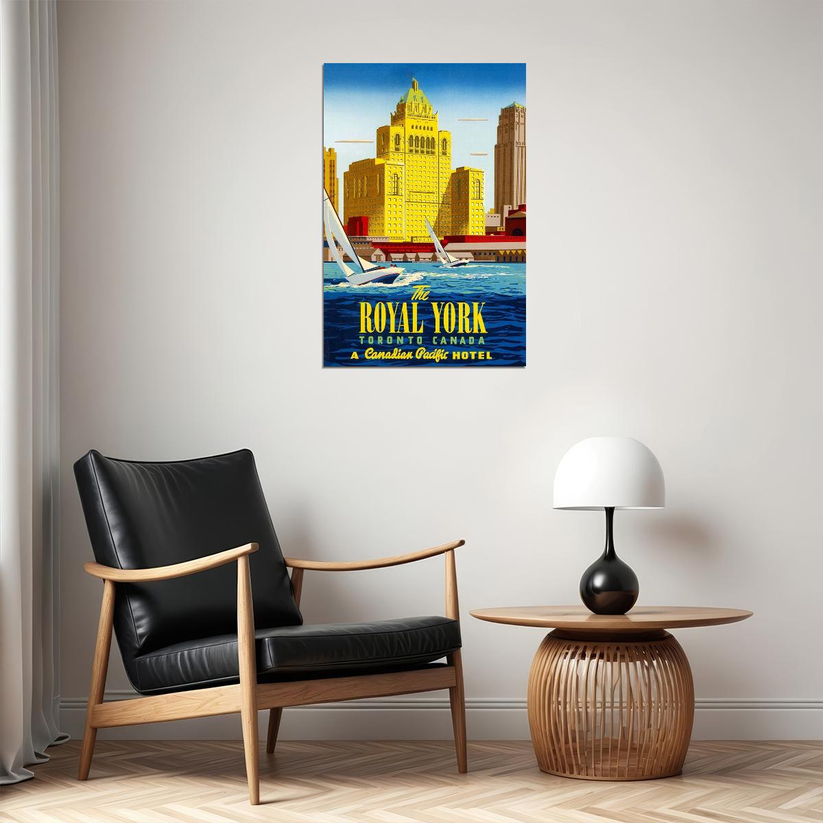 1950s Canadian Pacific Toronto Royal York Hotel Travel Poster Wall Art Print Home Wall Decor - xonomax