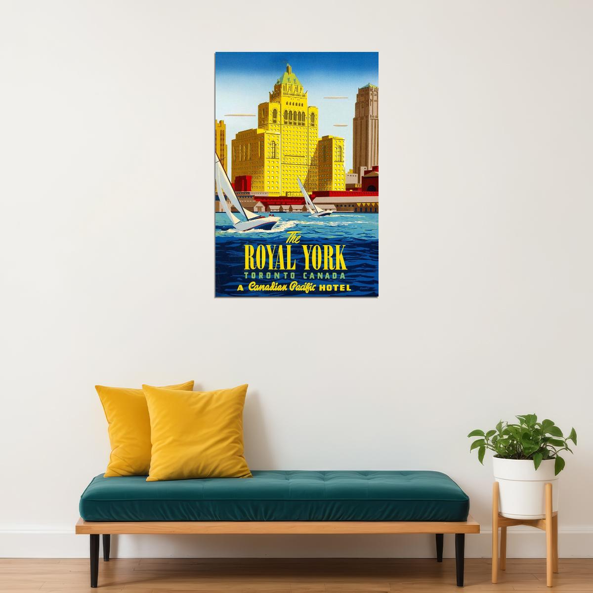 1950s Canadian Pacific Toronto Royal York Hotel Travel Poster Wall Art Print Home Wall Decor - xonomax