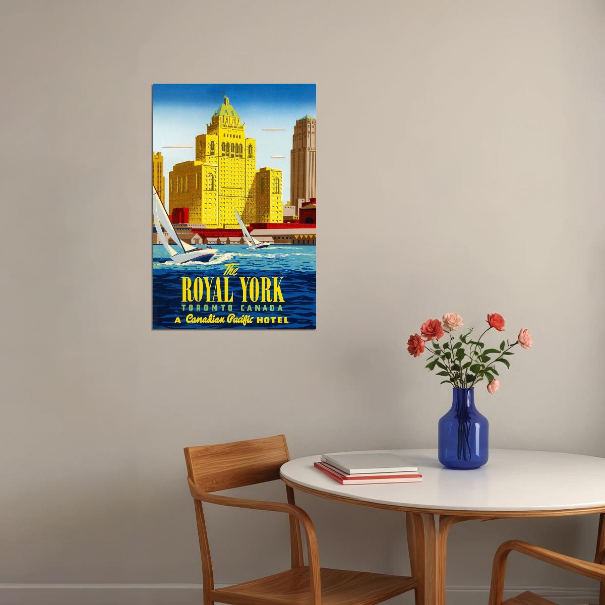 1950s Canadian Pacific Toronto Royal York Hotel Travel Poster Wall Art Print Home Wall Decor - xonomax