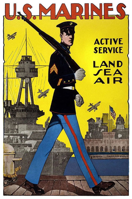 Us Marine Army Service Army Sea Air Vintage Style Poster Wall Art Print Home Wall Decor - xonomax