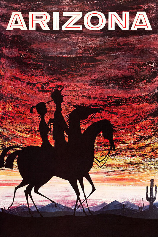 1960s Arizona Desert Sunset Vintage Style Travel Poster Wall Art Print Home Wall Decor - xonomax