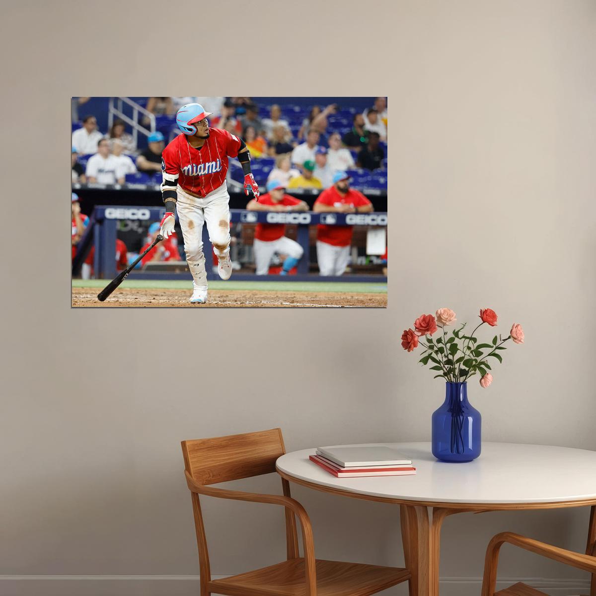 Luis Arraez Miami Baseball Player Athlete Sport Poster Wall Art Print Home Wall Decor - xonomax
