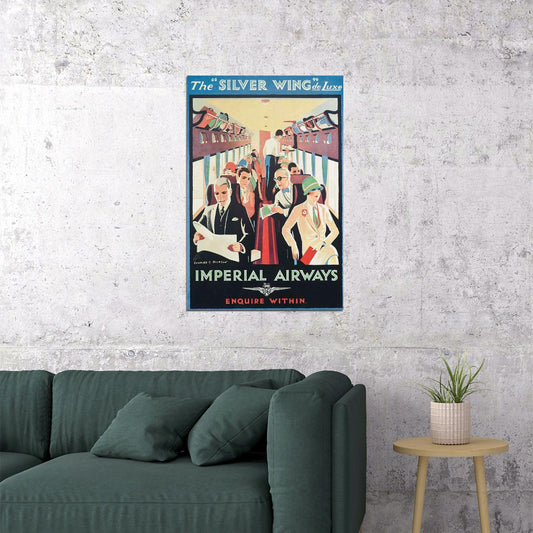 The Silver Wing Imperial Airways 1930s Vintage Travel Poster Wall Art Print Home Wall Decor - xonomax
