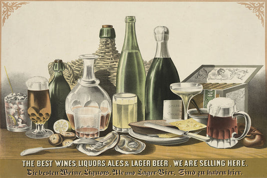 Vintage Style 1870s Wine Liquor Ale Beer Sold Here Bar Poster Wall Art Print Home Wall Decor - xonomax