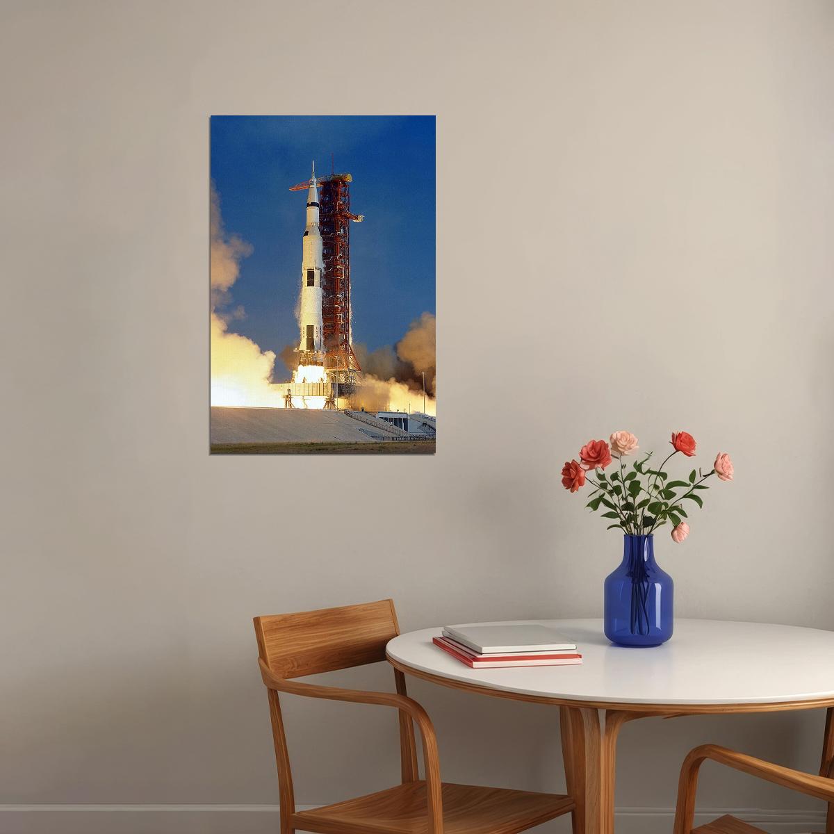 Apollo 11 Rocket Launch At Kennedy Space Center Nasa Poster Wall Art Print Home Wall Decor - xonomax