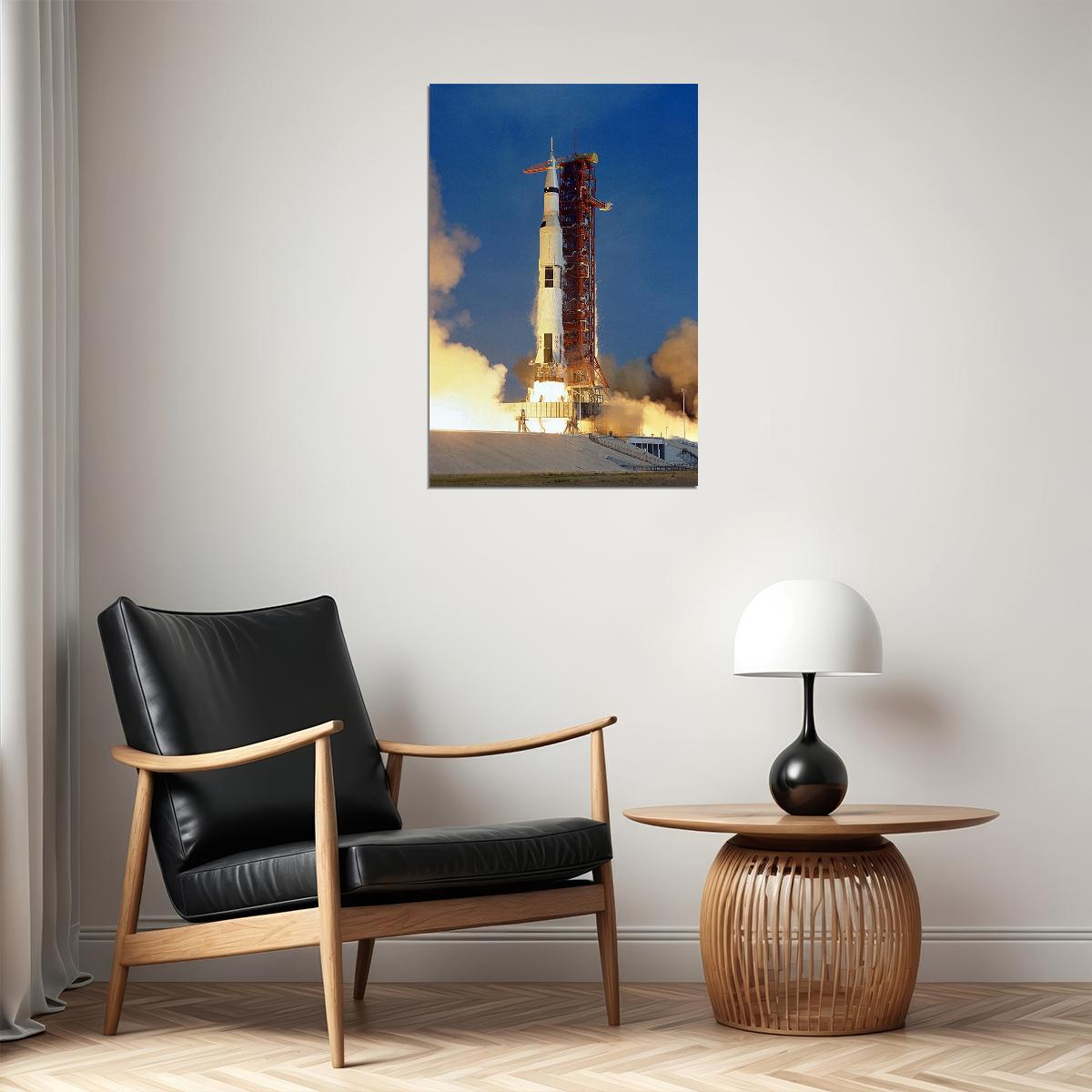 Apollo 11 Rocket Launch At Kennedy Space Center Nasa Poster Wall Art Print Home Wall Decor - xonomax