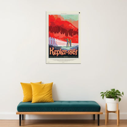 Retro Style Space Kepler 186f Where The Grass Is Redder Poster Wall Art Print Home Wall Decor - xonomax