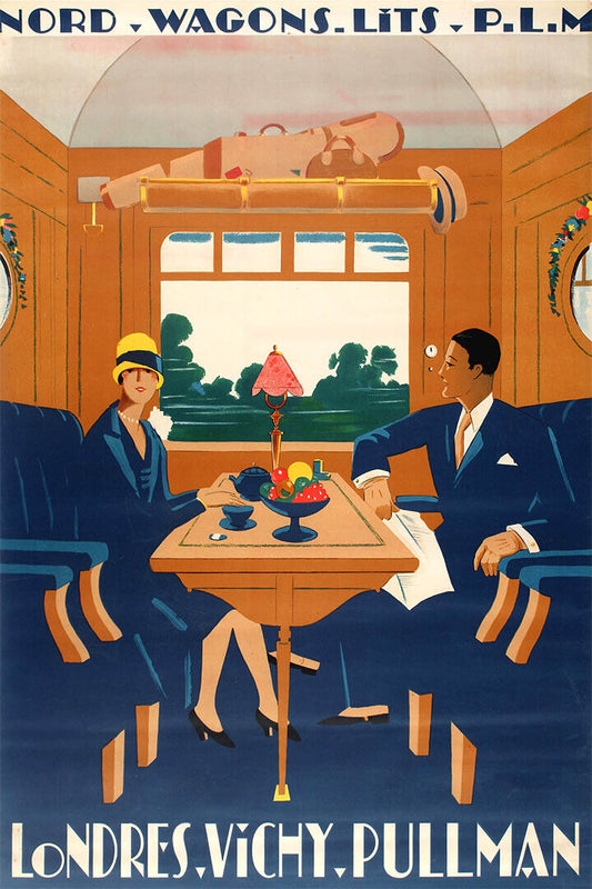 1927 Londres-vichy Pullman Express-vintage Railway Travel Poster Wall Art Print Home Wall Decor - xonomax