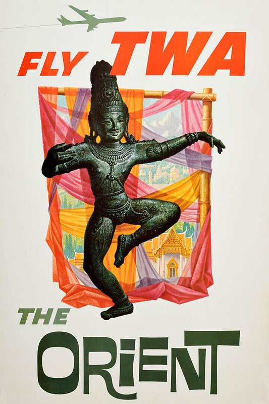 Fly Twa-the Orient 1961 Vintage Style Travel Poster Wall Art Print Home Wall Decor - xonomax