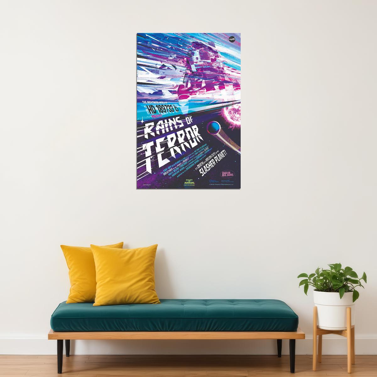 Rains Of Terror! Nasa Space Horror Movie Style Poster Wall Art Print Home Wall Decor - xonomax