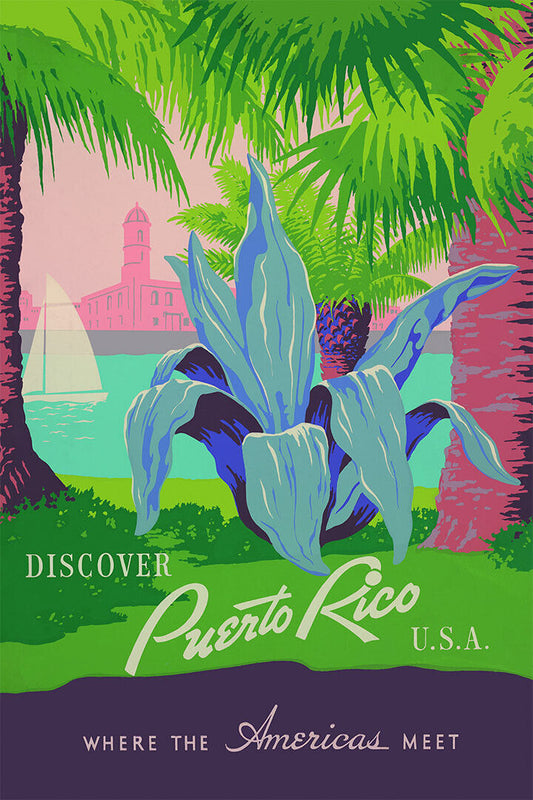 1936 Work Progress Administration Discover Puerto Rico Poster Wall Art Print Home Wall Decor - xonomax