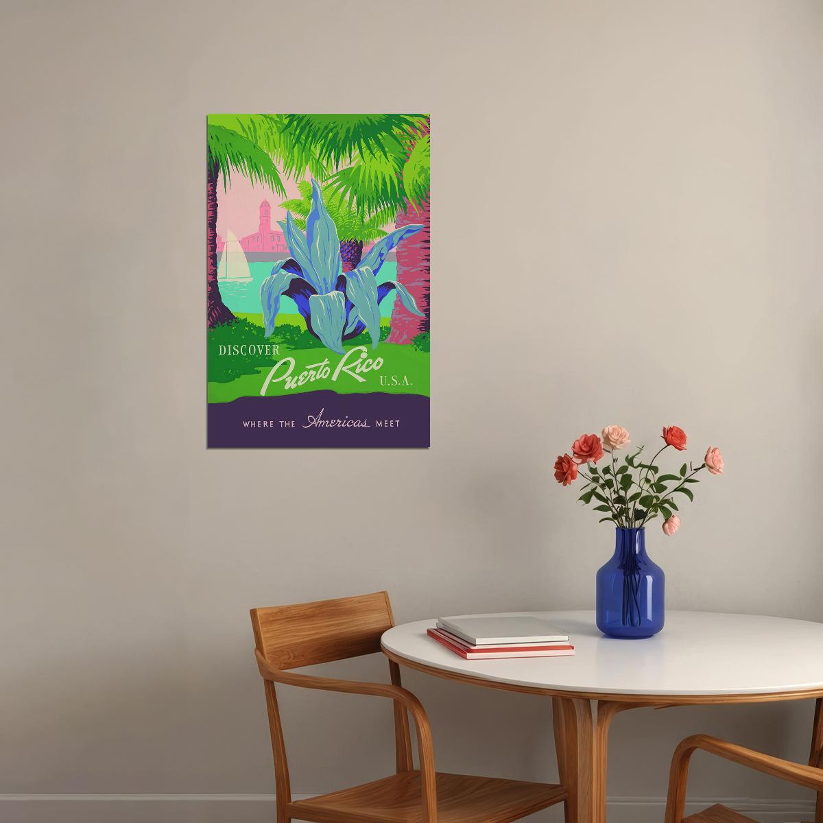 1936 Work Progress Administration Discover Puerto Rico Poster Wall Art Print Home Wall Decor - xonomax