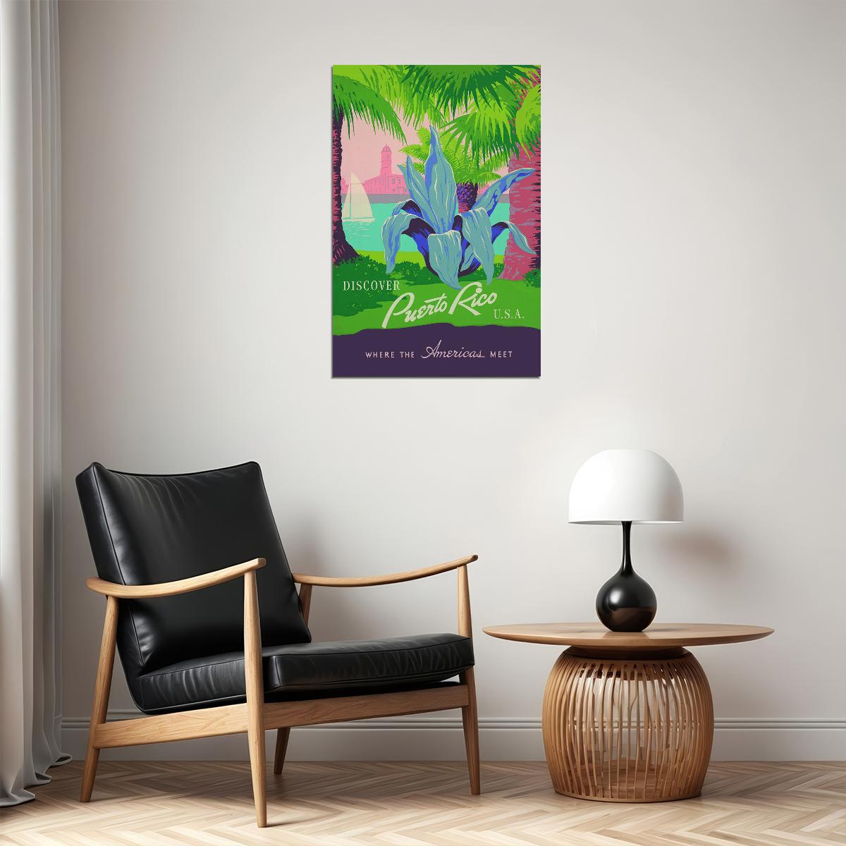 1936 Work Progress Administration Discover Puerto Rico Poster Wall Art Print Home Wall Decor - xonomax