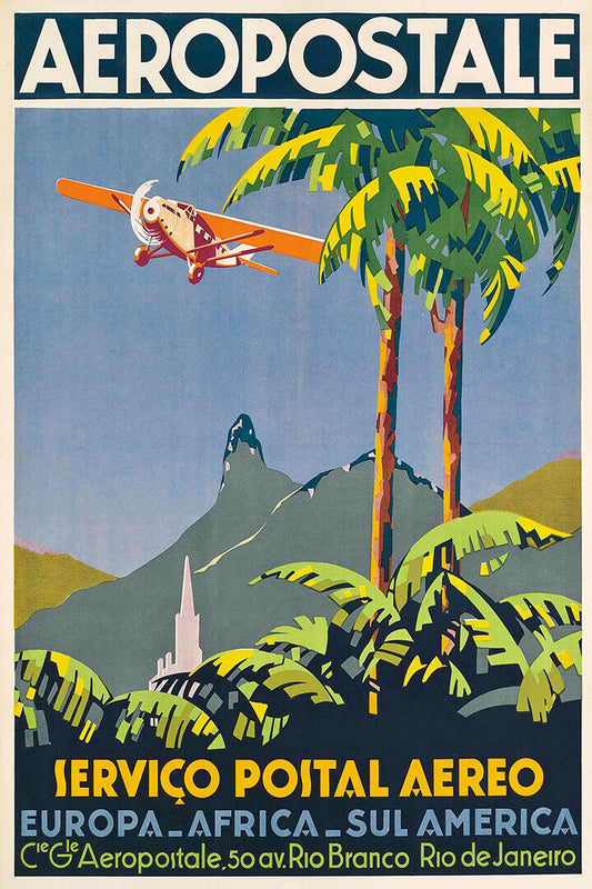 Air Mail Servico Postal Aereo 1920s Vintage Style Travel Poster Wall Art Print Home Wall Decor - xonomax