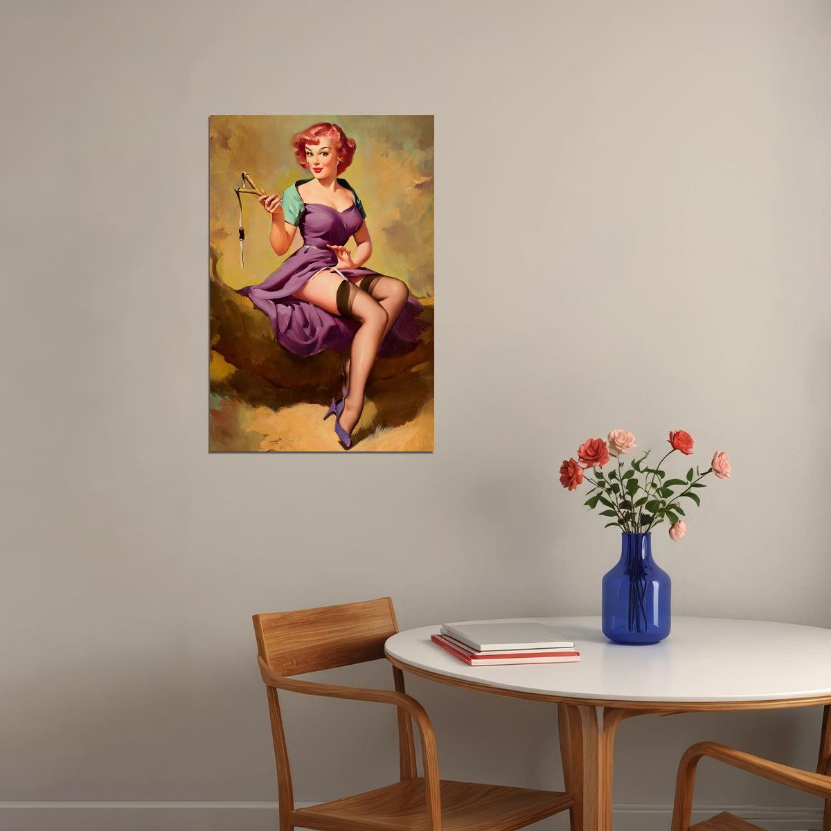 Poster - Sexy Pin-up Red Head Girl Garter Belt It's A Snap Poster Wall Art Print Home Wall Decor xonomax posters Poster - Sexy Pin-up Red Head Girl Garter Belt It's A Snap Poster Wall Art Print Home Wall Decor xonomax posters