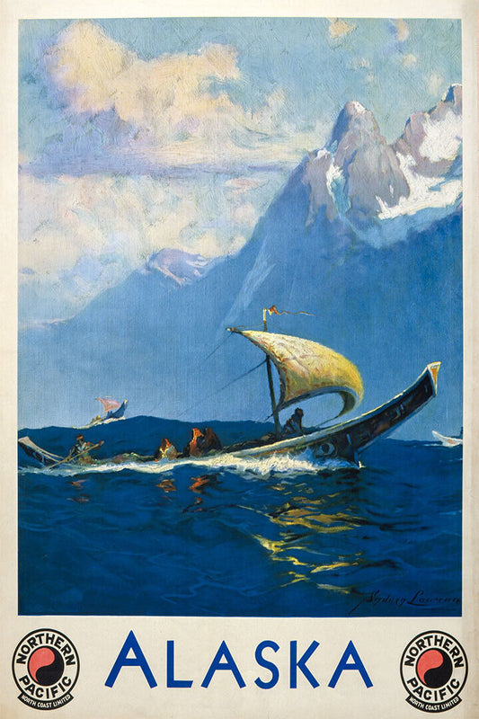 1920s Visit Alaska Northern Pacific Railway Vintage Travel Poster Wall Art Print Home Wall Decor - xonomax