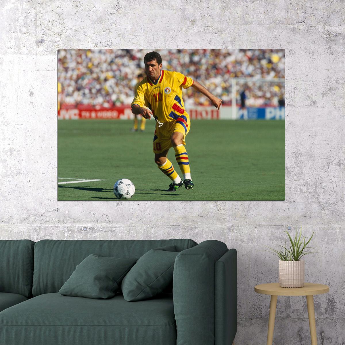 Gheorghe Hagi Former Rumen Football Player Poster Wall Art Print Home Wall Decor - xonomax