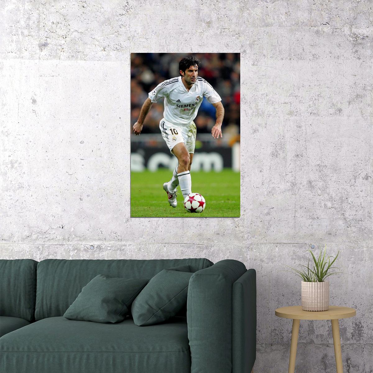 Former Portuguese Football Player Luis Figo Poster Wall Art Print Home Wall Decor - xonomax