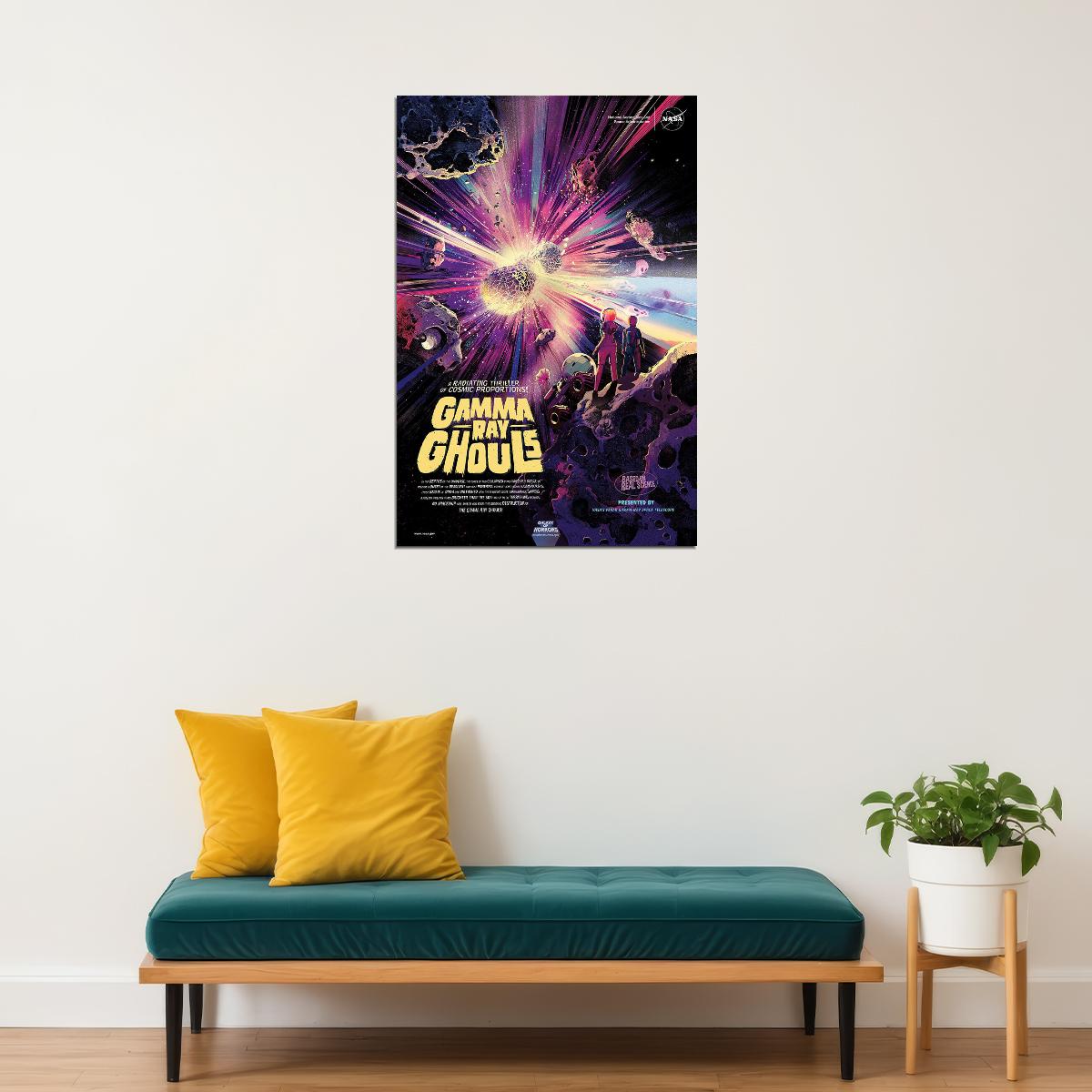 Nasa Space Horror Movie Style Gamma Ray Ghouls! Poster Wall Art Print Home Wall Decor - xonomax