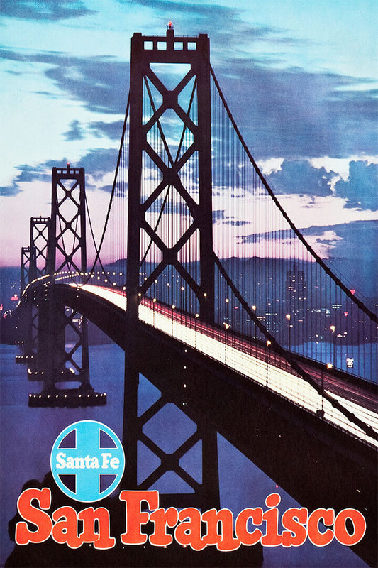 1955 Santa Fe San Francisco Vintage Style Railway Poster Wall Art Print Home Wall Decor - xonomax