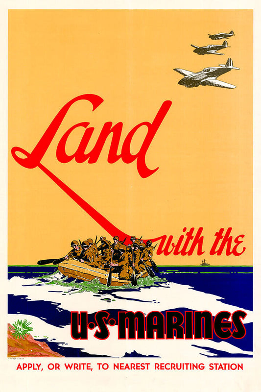 Land With The Us Marines Struggle Vintage Style Poster Wall Art Print Home Wall Decor - xonomax