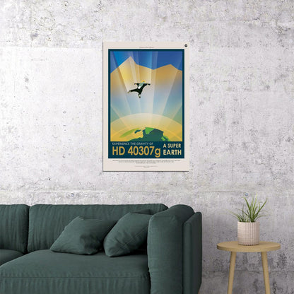Hd 40307g A Super Earth Retro Exoplanet Exploration Poster Wall Art Print Home Wall Decor - xonomax