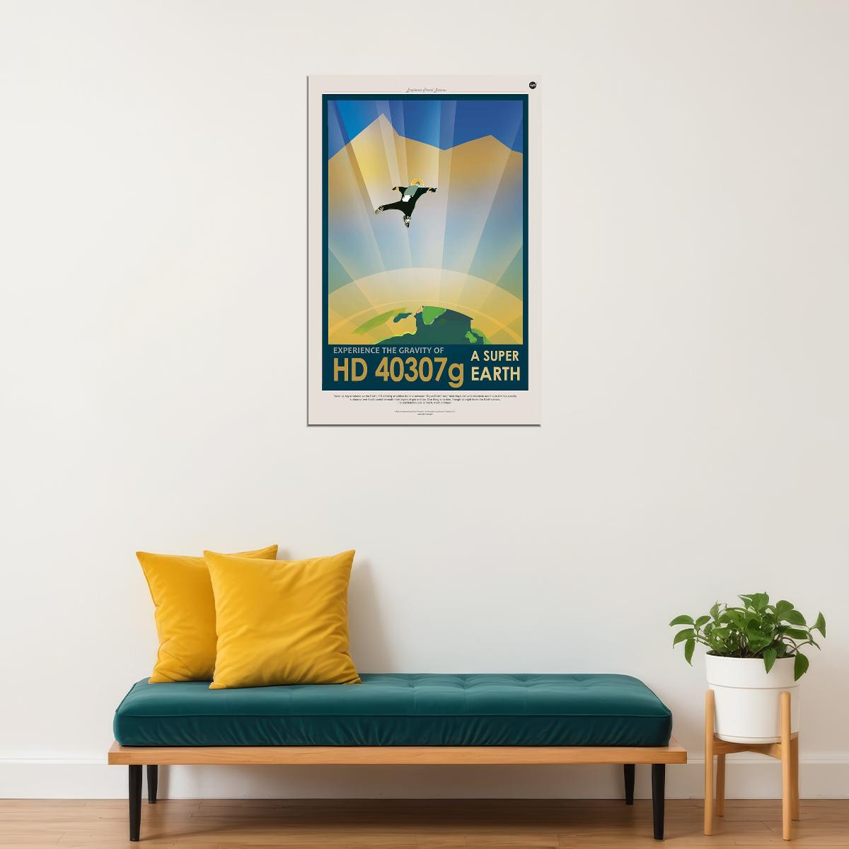 Hd 40307g A Super Earth Retro Exoplanet Exploration Poster Wall Art Print Home Wall Decor - xonomax