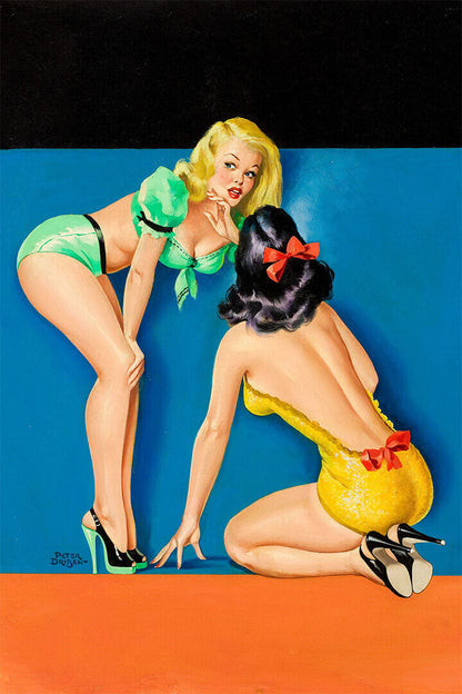 1940s Classic American Pin-up The Secret Cute Girls Poster Wall Art Print Home Wall Decor - xonomax