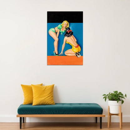 1940s Classic American Pin-up The Secret Cute Girls Poster Wall Art Print Home Wall Decor - xonomax