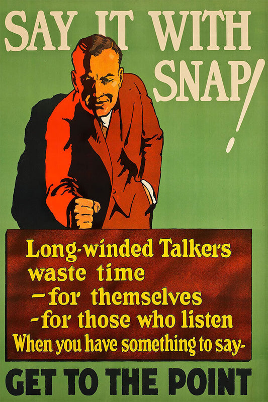Say It With Snap! Get To The Point 1929 Motivational Poster Wall Art Print Home Wall Decor