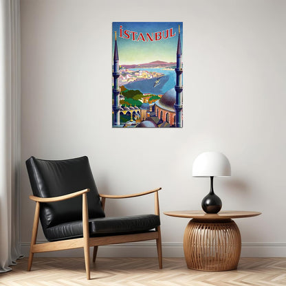 1939 Visit Istanbul Turkey Vintage Style Classic Travel Poster Wall Art Print Home Wall Decor