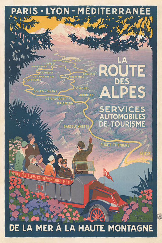 Route Of The Alps 1920s France Classic Vintage Travel Poster Wall Art Print Home Wall Decor