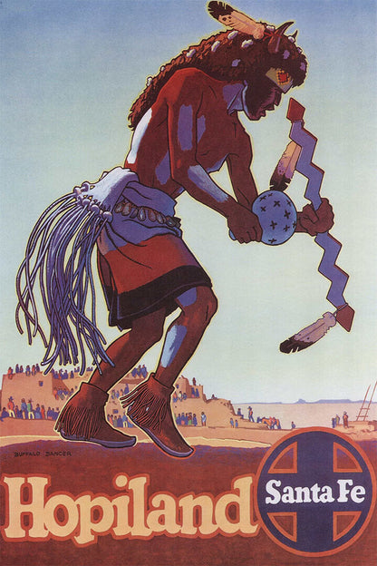 Hopiland Santa Fe Vintage Style Travel Poster Wall Art Print Home Wall Decor