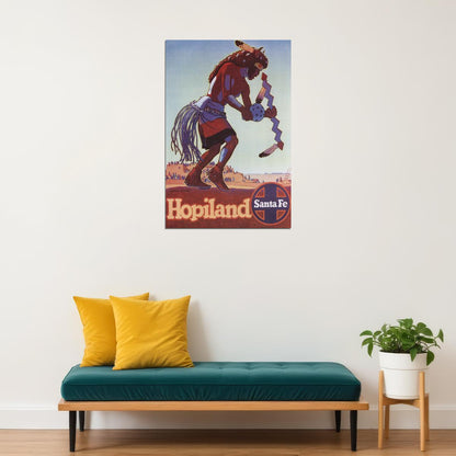Hopiland Santa Fe Vintage Style Travel Poster Wall Art Print Home Wall Decor