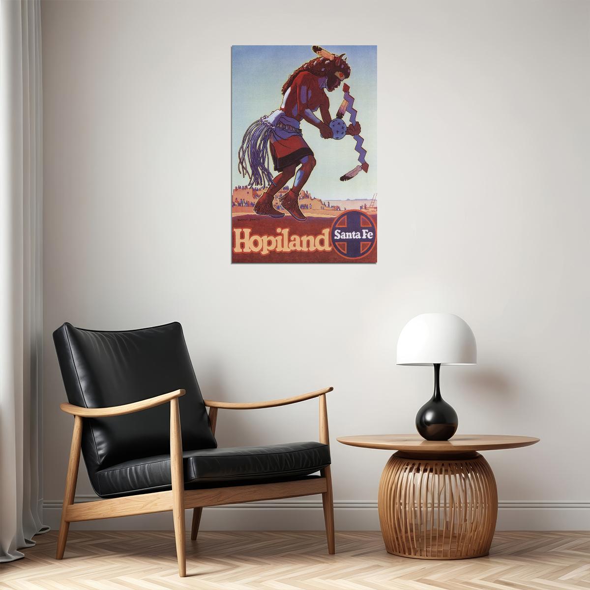 Hopiland Santa Fe Vintage Style Travel Poster Wall Art Print Home Wall Decor