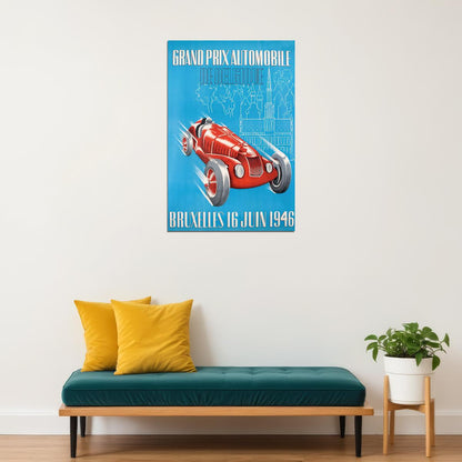 Grand Prix Automobile 16 June 1940’s Vintage Style Car Poster Wall Art Print Home Wall Decor