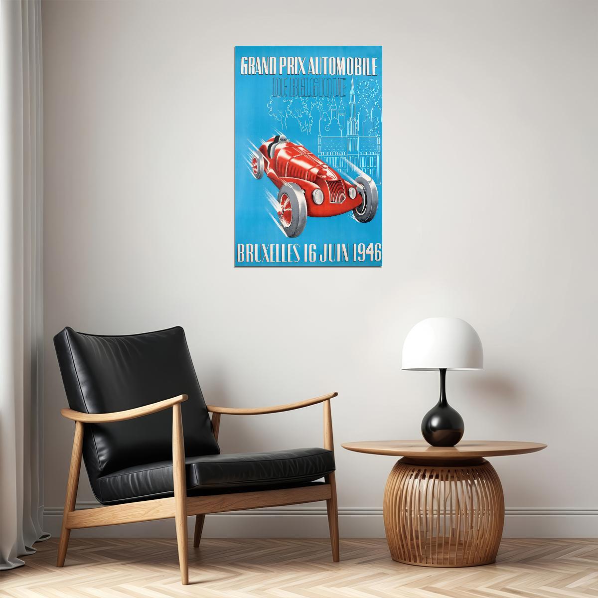 Grand Prix Automobile 16 June 1940’s Vintage Style Car Poster Wall Art Print Home Wall Decor