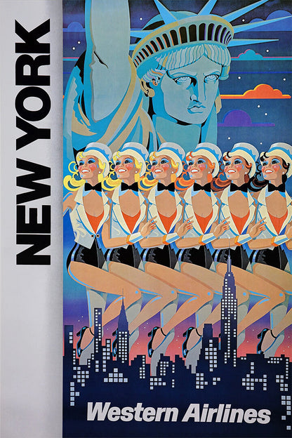 See New York City 1970s Vintage Air Travel Poster Wall Art Print Home Wall Decor