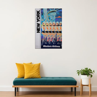 See New York City 1970s Vintage Air Travel Poster Wall Art Print Home Wall Decor