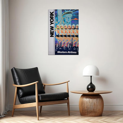 See New York City 1970s Vintage Air Travel Poster Wall Art Print Home Wall Decor