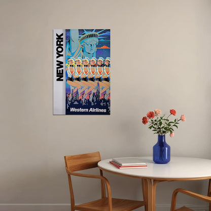 See New York City 1970s Vintage Air Travel Poster Wall Art Print Home Wall Decor