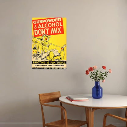 1950s Vintage Gun Safety Shooting Is Fun Poster Wall Art Print Home Wall Decor